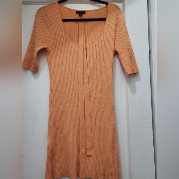 J. Crew Orange Ribbed Mini Dress - Picture 7 of 9